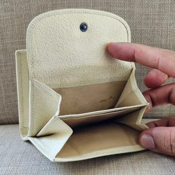 Gucci Cardholder Wallet Bifold Off White Genuine Leather Purse Made in Italy - Picture 11 of 14